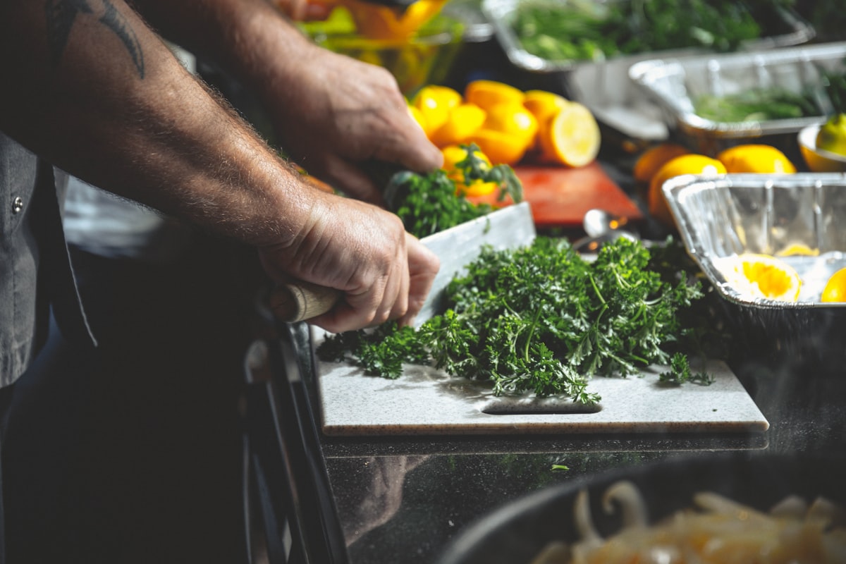 Balanced nutrition planning with fresh vegetables and healthy foods